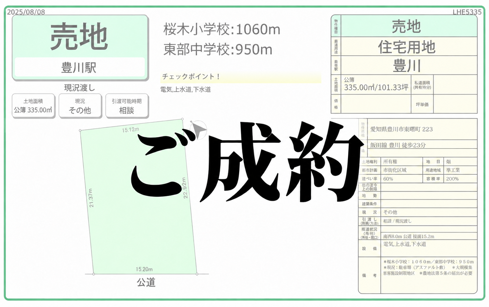 ご成約 豊川市東曙町 売土地